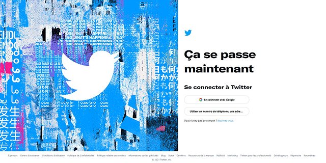Page de connexion Twitter